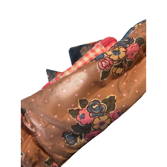 Matilda Jane Girls Floral Quilted Lunch Box Bag Pink Bow Gingham Lining - Picture 5 of 7